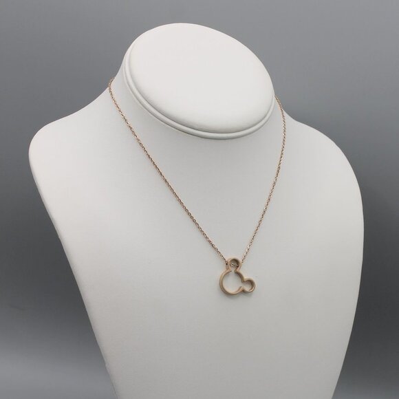 Jewelry necklace Mickey Mouse rose gold tone minimalist dainty with chain new - Picture 6 of 7